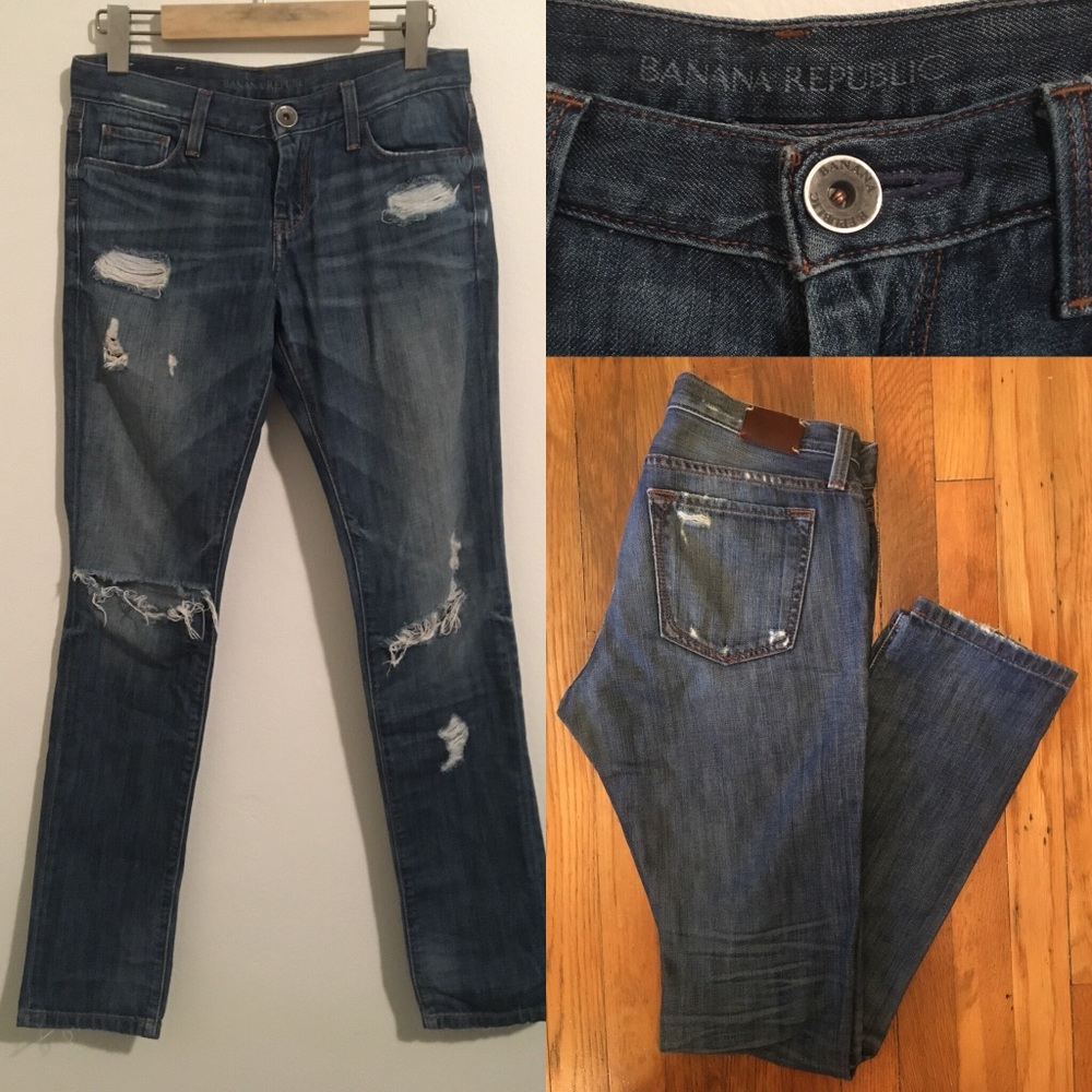 BANANA REPUBLIC DISTRESSED SKINNY JEAN Sz 25P